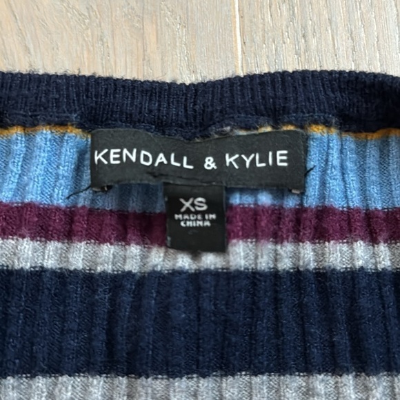 PacSun Kendall & Kylie Long Sleeve Off Shoulder Striped - Picture 2 of 3
